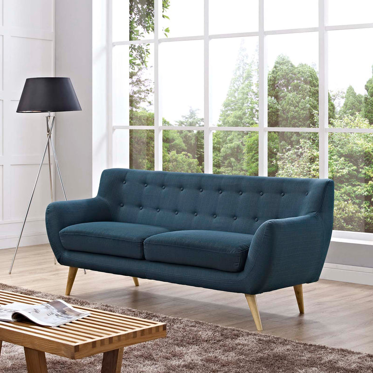 Remark Upholstered Fabric Sofa in Azure, EEI-1633-AZU