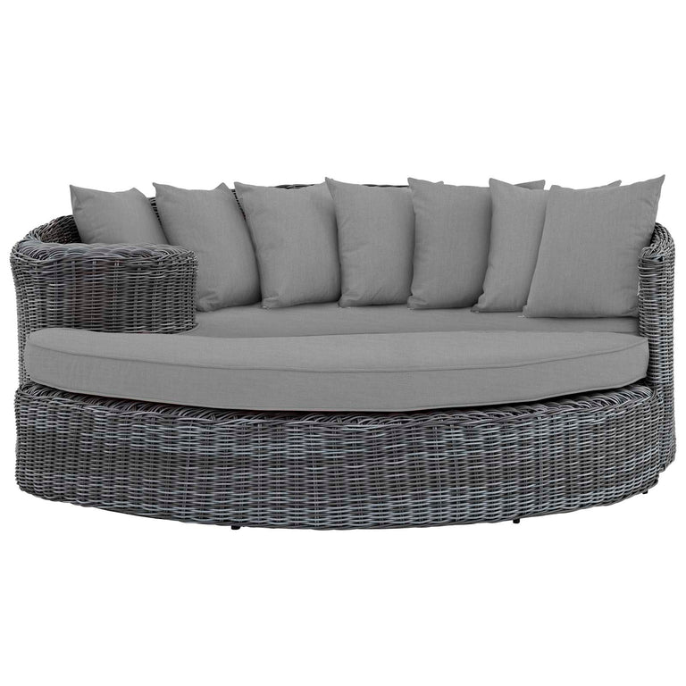 Summon Outdoor Patio Sunbrella® Daybed in Canvas Gray, EEI-1993-GRY-GRY