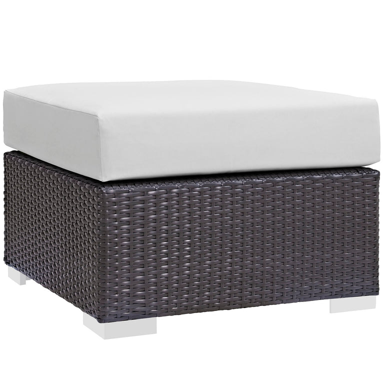 Convene 3 Piece Outdoor Patio Sofa Set in Espresso White, EEI-2174-EXP-WHI-SET