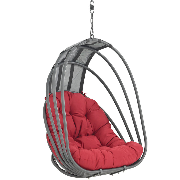 Whisk Outdoor Patio Swing Chair Without Stand in Red, EEI-2656-RED-SET