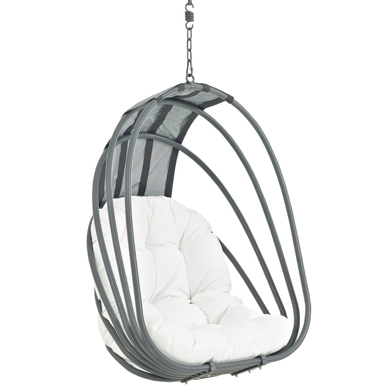 Whisk Outdoor Patio Swing Chair Without Stand in White, EEI-2656-WHI-SET