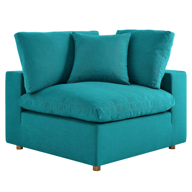 Commix Down Filled Overstuffed 2 Piece Sectional Sofa Set in Teal, EEI-3354-TEA