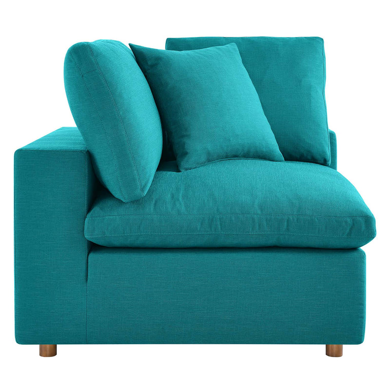 Commix Down Filled Overstuffed 2 Piece Sectional Sofa Set in Teal, EEI-3354-TEA