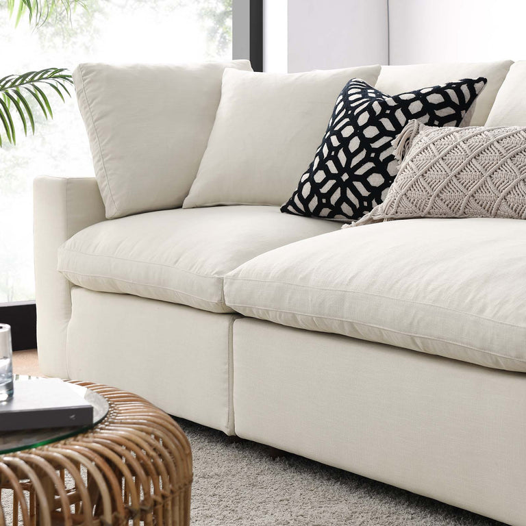 Commix down filled overstuffed 4 piece sectional sofa set beige deals