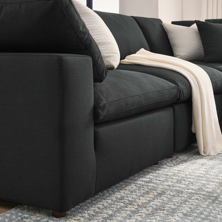 Commix Down Filled Overstuffed 5 Piece 5-Piece Sectional Sofa in Black, EEI-3359-BLK