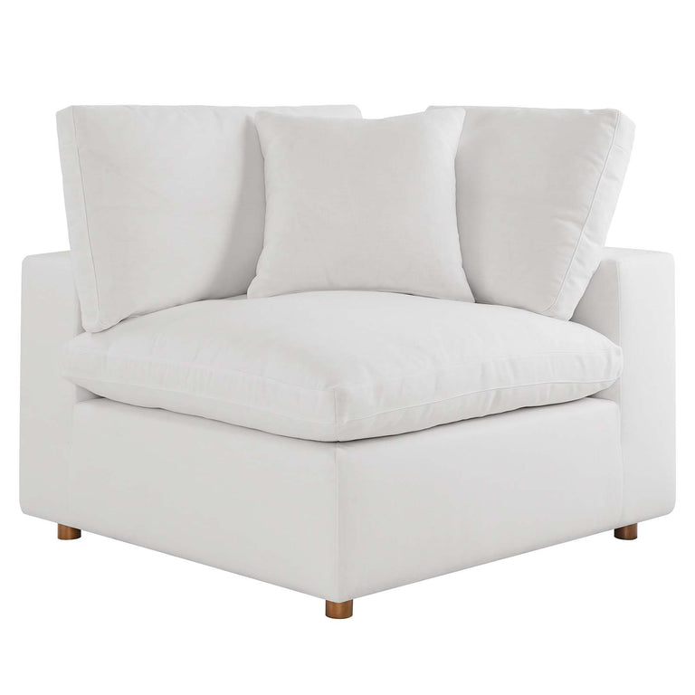 Commix Down Filled Overstuffed 5 Piece 5-Piece Sectional Sofa in Pure White, EEI-3359-PUW