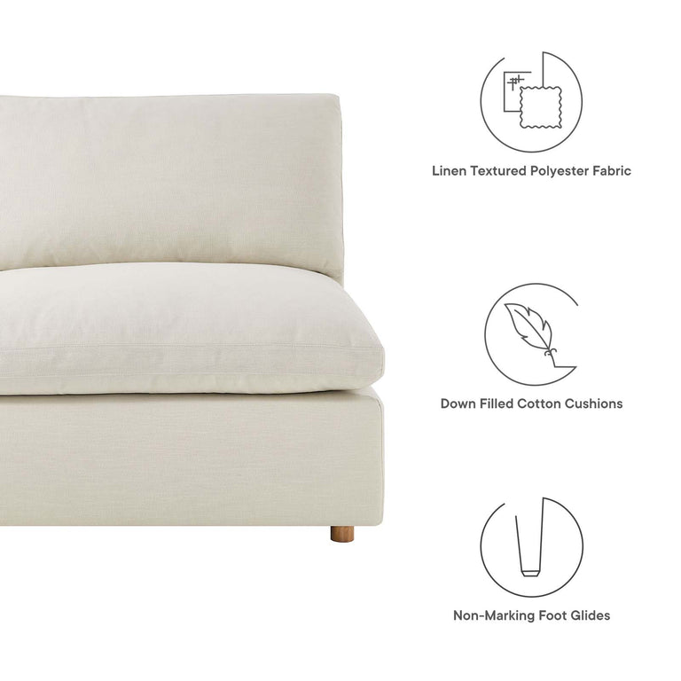 Commix Down Filled Overstuffed 5-Piece Armless Sectional Sofa in Light Beige, EEI-3360-LBG