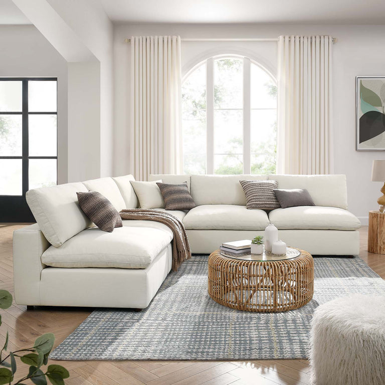 Commix Down Filled Overstuffed 5 Piece Armless Sectional Sofa in