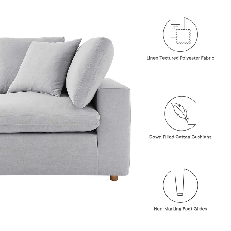 Commix Down Filled Overstuffed 5-Piece Armless Sectional Sofa in Light Gray, EEI-3360-LGR