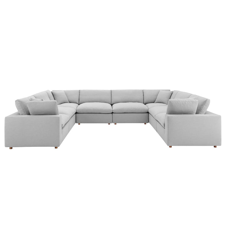 Commix Down Filled Overstuffed 8-Piece Sectional Sofa in Light Gray, EEI-3363-LGR