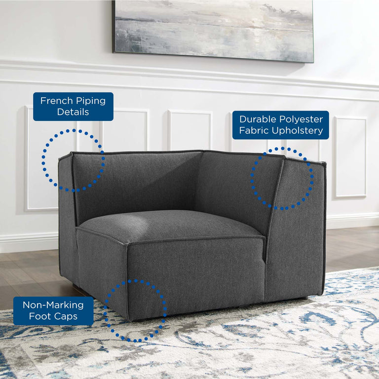Restore Sectional Sofa Corner Chair in Charcoal, EEI-3871-CHA