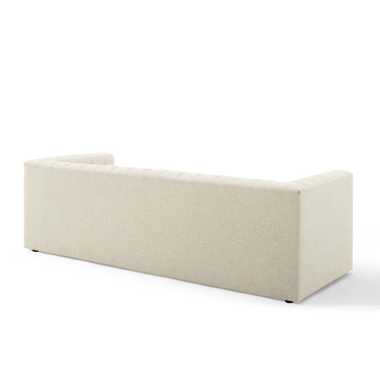 Reflection Channel Tufted Upholstered Fabric Sofa in Beige, EEI-3881-BEI