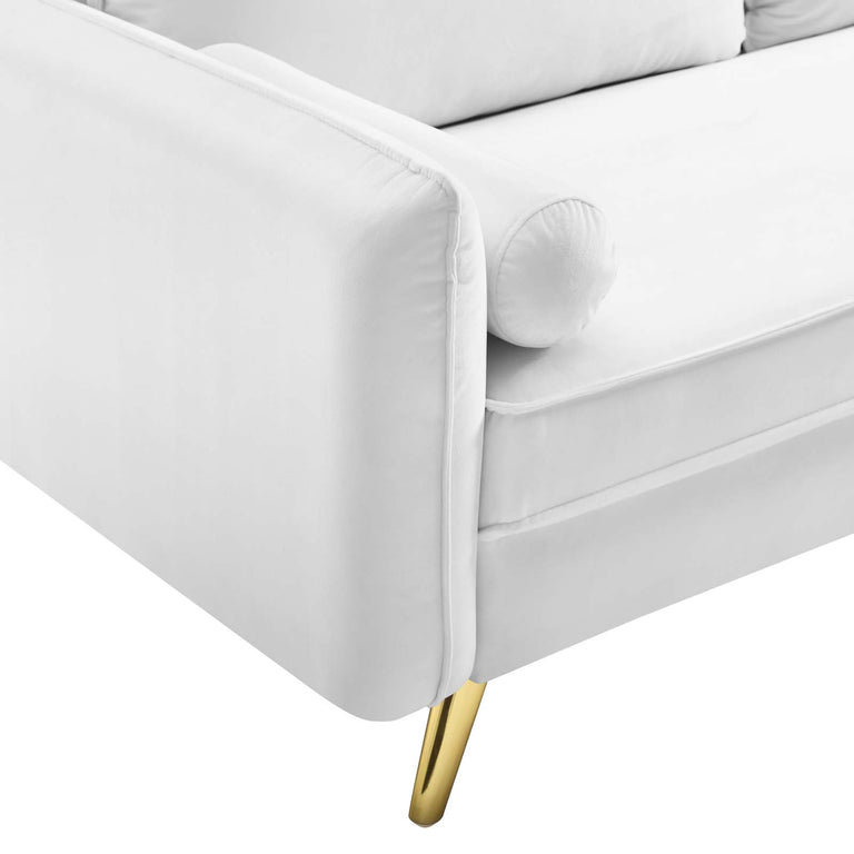 Revive Performance Velvet Sofa in White, EEI-3988-WHI