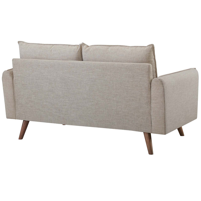 Revive Upholstered Fabric Sofa and Loveseat Set in Beige, EEI-4047-BEI-SET