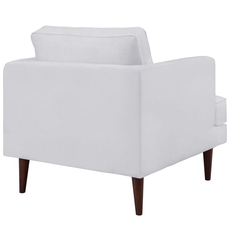 Agile Upholstered Fabric Sofa and Armchair Set in White, EEI-4080-WHI-SET