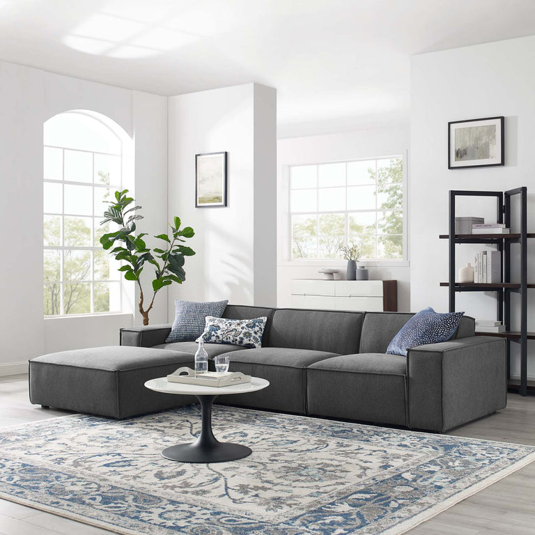 Restore 4-Piece Sectional Sofa in Charcoal, EEI-4113-CHA