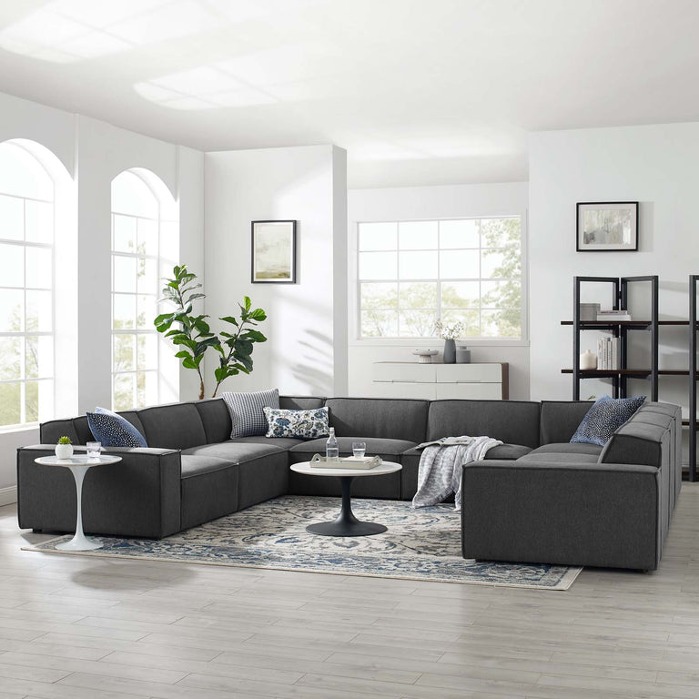 Restore 8-Piece Sectional Sofa in Charcoal, EEI-4121-CHA