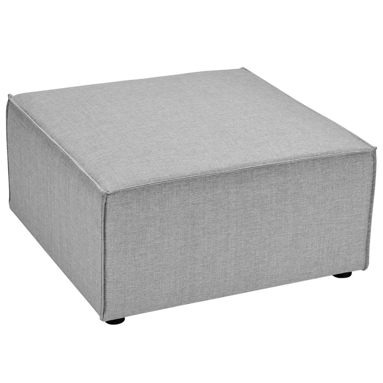 Saybrook Outdoor Patio Upholstered Sectional Sofa Ottoman in Gray, EEI-4211-GRY