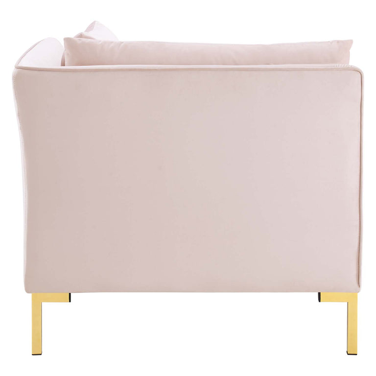 Ardent 4-Seater Performance Velvet Sofa in Pink, EEI-4274-PNK