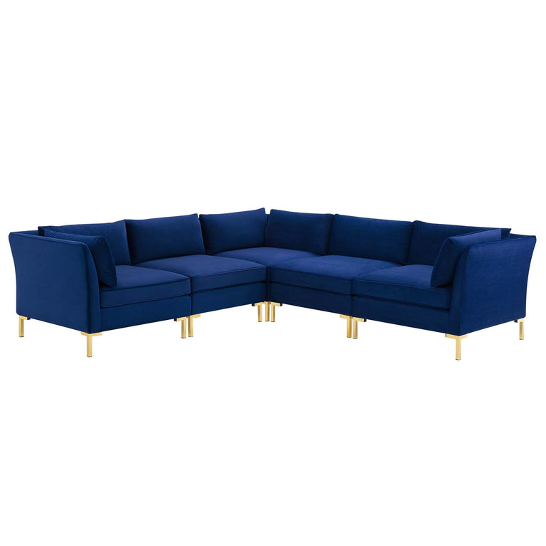 Ardent 5-Piece Performance Velvet Sectional Sofa in Navy, EEI-4275-NAV