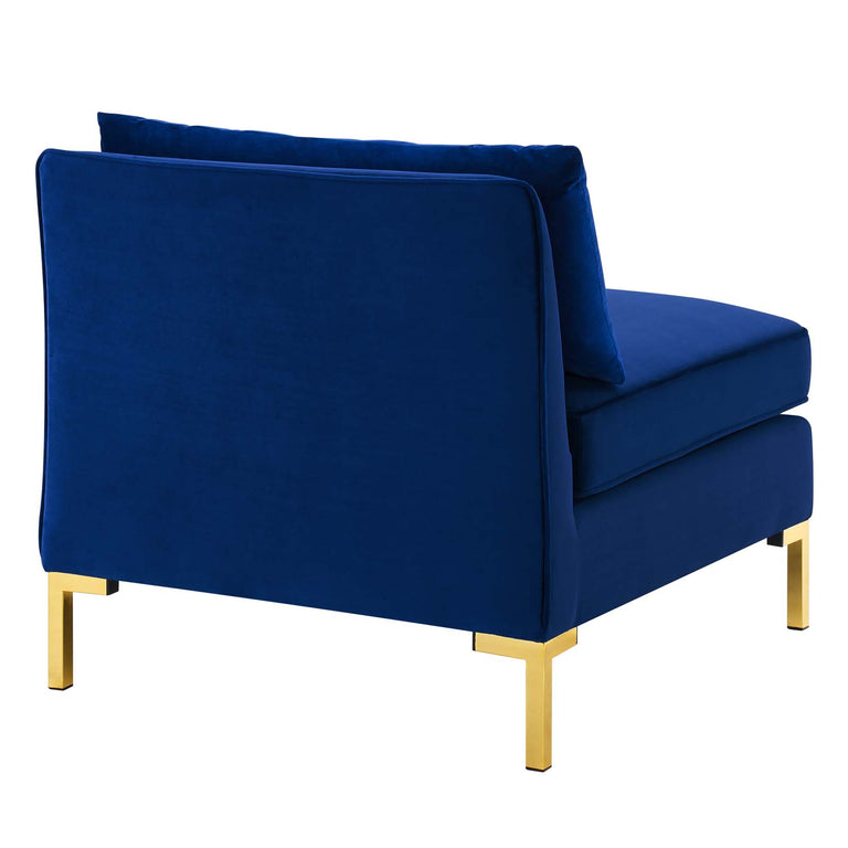 Ardent 5-Piece Performance Velvet Sectional Sofa in Navy, EEI-4275-NAV