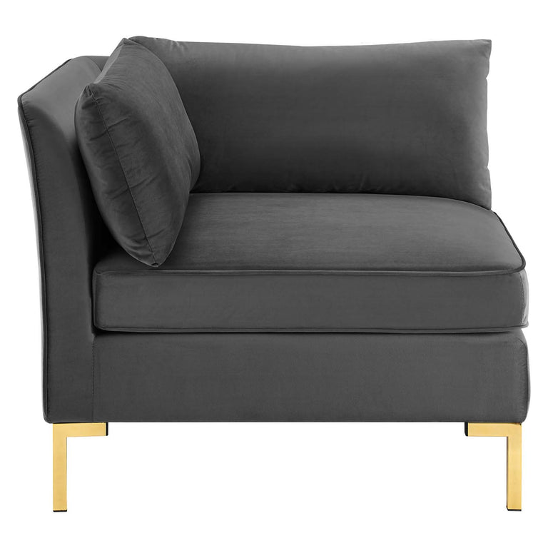 Ardent 7-Piece Performance Velvet Sectional Sofa in Gray, EEI-4278-GRY