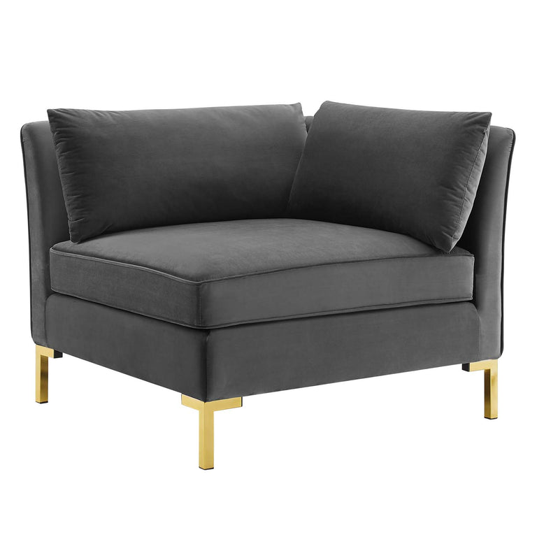 Ardent 7-Piece Performance Velvet Sectional Sofa in Gray, EEI-4278-GRY