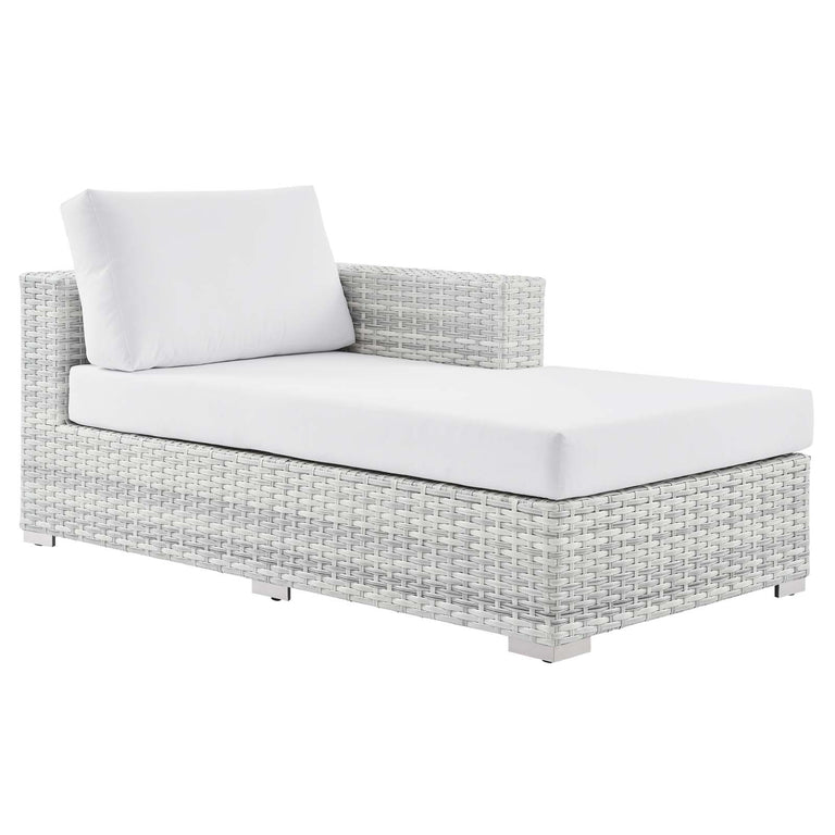 Convene Outdoor Patio Right Chaise in Light Gray White, EEI-4304-LGR-WHI