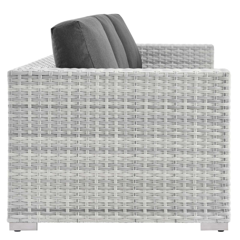 Convene Outdoor Patio Sofa in Light Gray Charcoal, EEI-4305-LGR-CHA