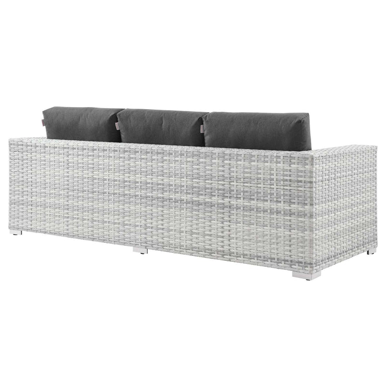 Convene Outdoor Patio Sofa in Light Gray Charcoal, EEI-4305-LGR-CHA