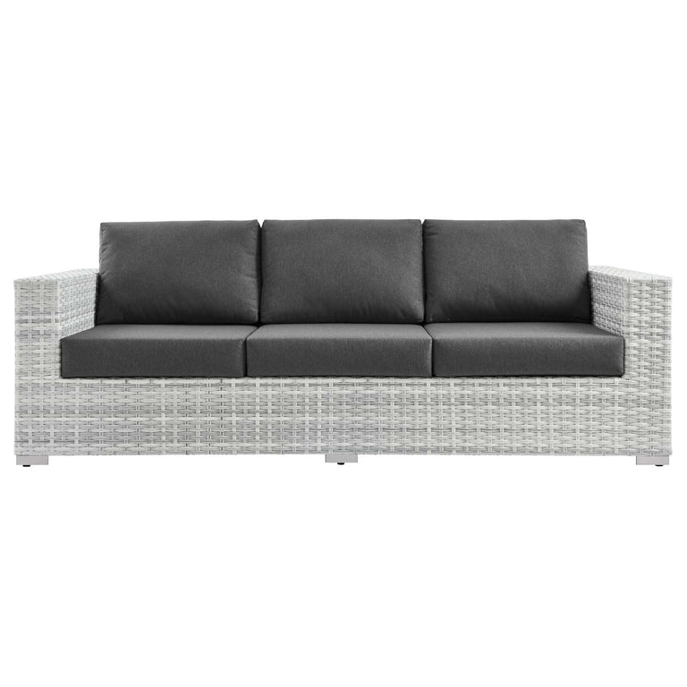 Convene Outdoor Patio Sofa in Light Gray Charcoal, EEI-4305-LGR-CHA
