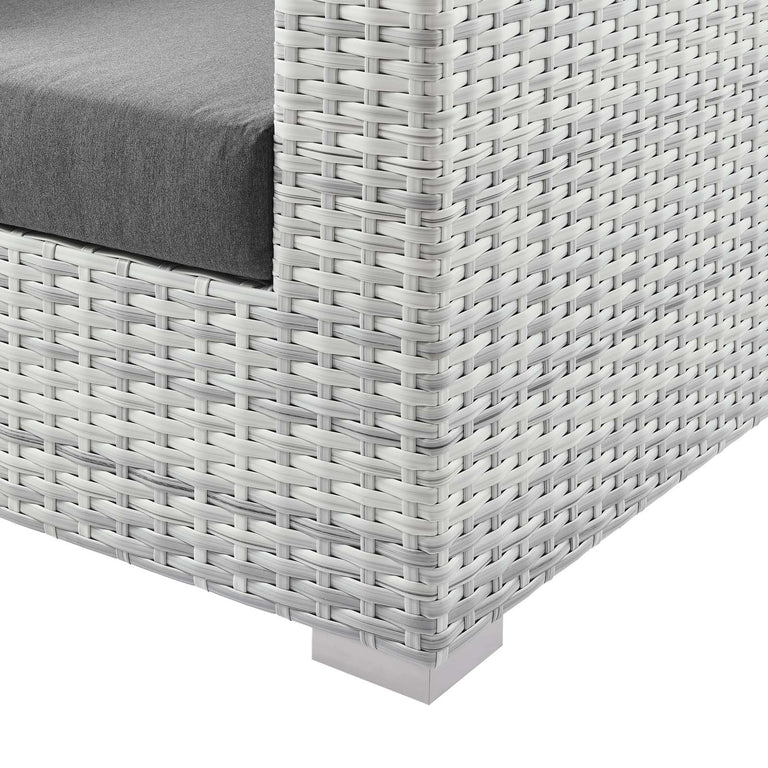Convene Outdoor Patio Sofa in Light Gray Charcoal, EEI-4305-LGR-CHA