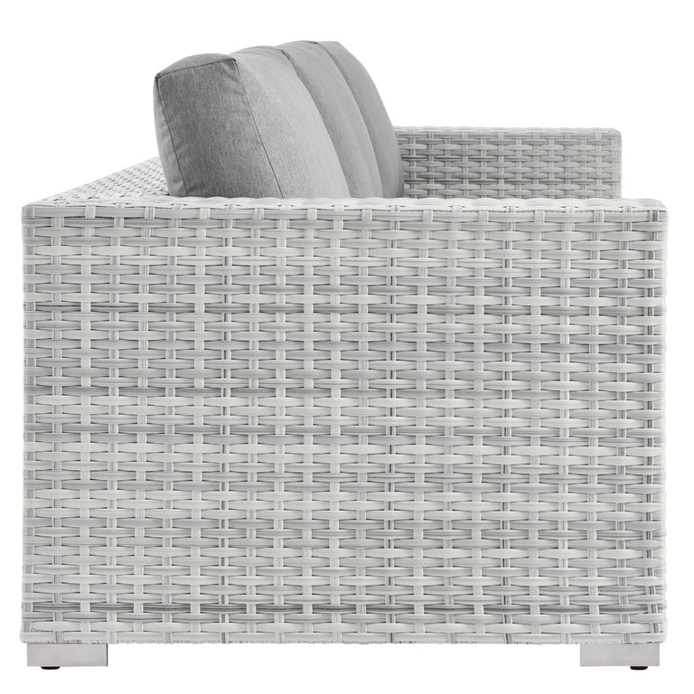 Convene Outdoor Patio Sofa in Light Gray Gray, EEI-4305-LGR-GRY