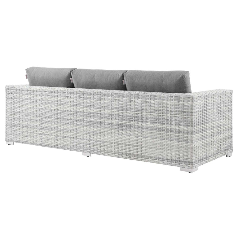 Convene Outdoor Patio Sofa in Light Gray Gray, EEI-4305-LGR-GRY