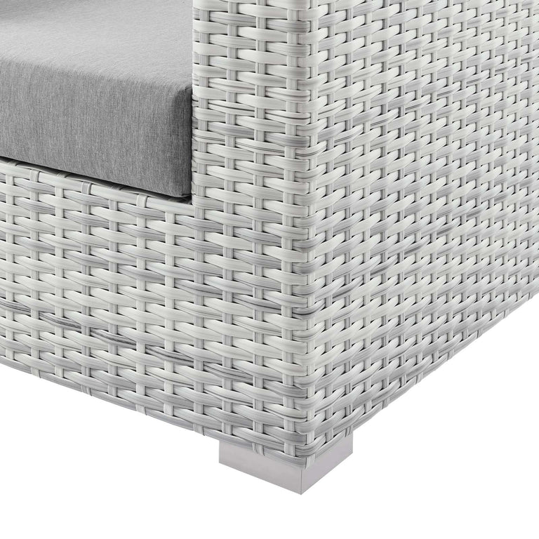 Convene Outdoor Patio Sofa in Light Gray Gray, EEI-4305-LGR-GRY