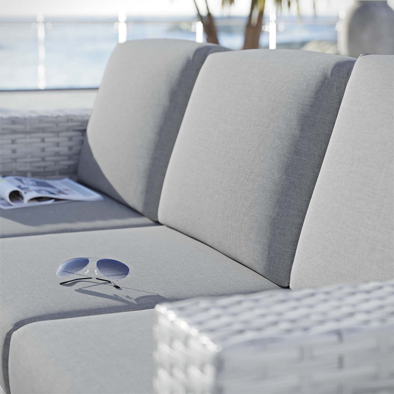 Convene Outdoor Patio Sofa in Light Gray Gray, EEI-4305-LGR-GRY