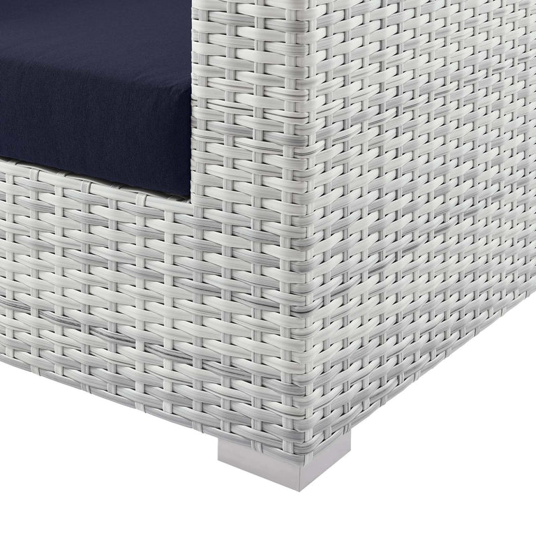 Convene Outdoor Patio Sofa in Light Gray Navy, EEI-4305-LGR-NAV