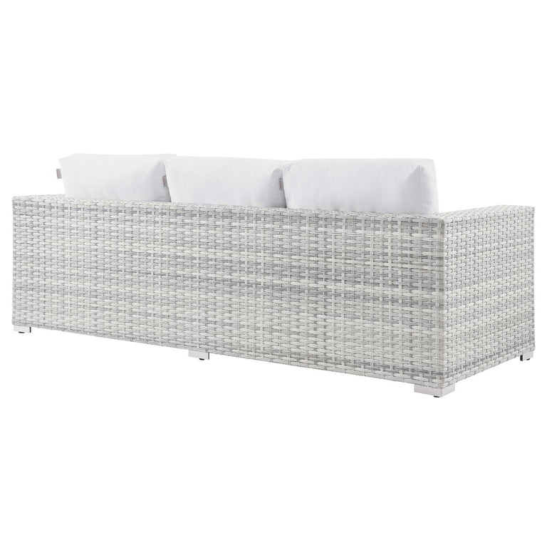 Convene Outdoor Patio Sofa in Light Gray White, EEI-4305-LGR-WHI