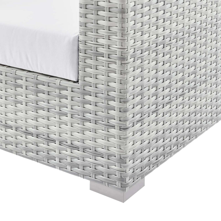 Convene Outdoor Patio Sofa in Light Gray White, EEI-4305-LGR-WHI