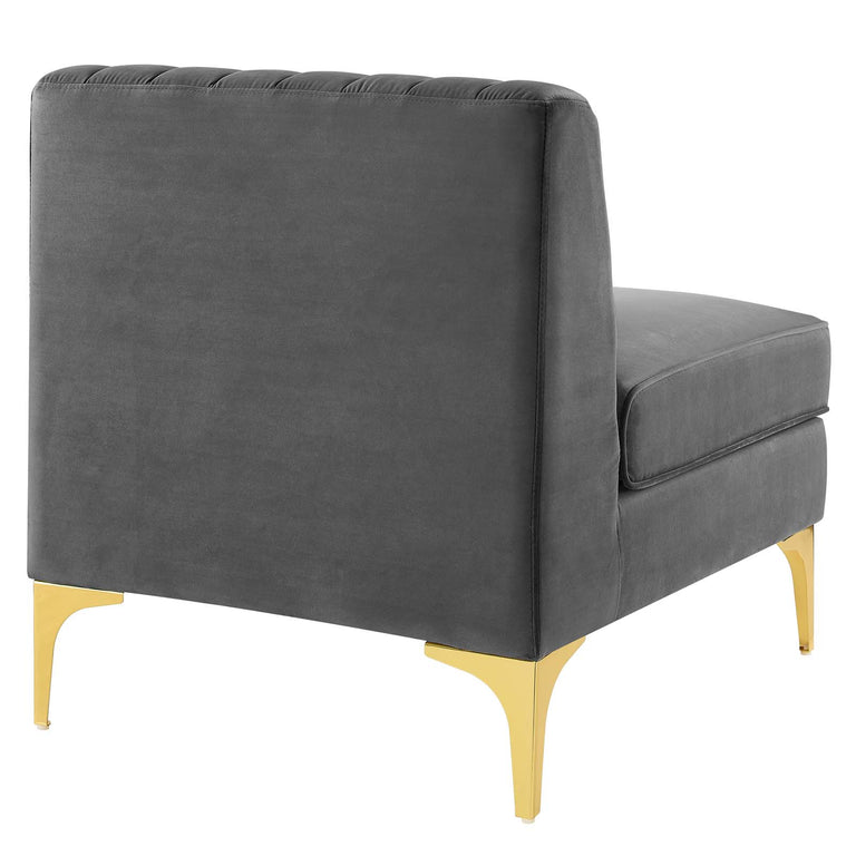 Triumph Channel Tufted Performance Velvet 4-Seater Sofa in Gray, EEI-4348-GRY