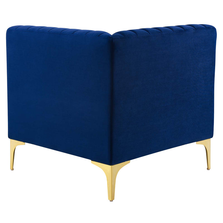 Triumph Channel Tufted Performance Velvet 4-Seater Sofa in Navy, EEI-4348-NAV