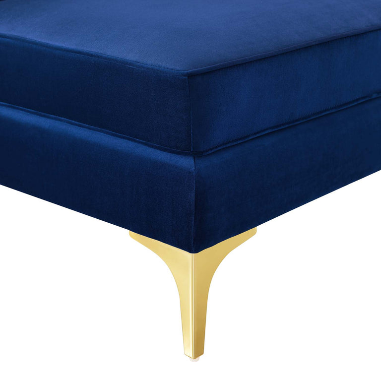 Triumph Channel Tufted Performance Velvet 5-Piece Sectional Sofa in Navy, EEI-4351-NAV
