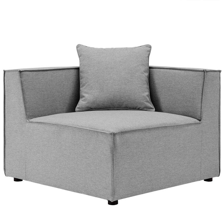 Saybrook Outdoor Patio Upholstered 2-Piece Sectional Sofa Loveseat in Gray, EEI-4377-GRY
