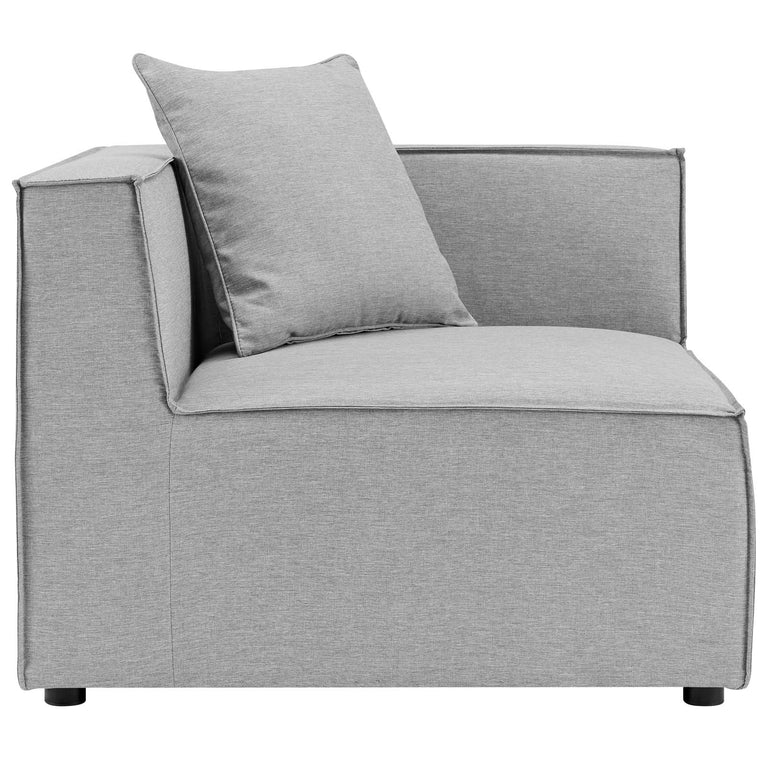 Saybrook Outdoor Patio Upholstered 2-Piece Sectional Sofa Loveseat in Gray, EEI-4377-GRY