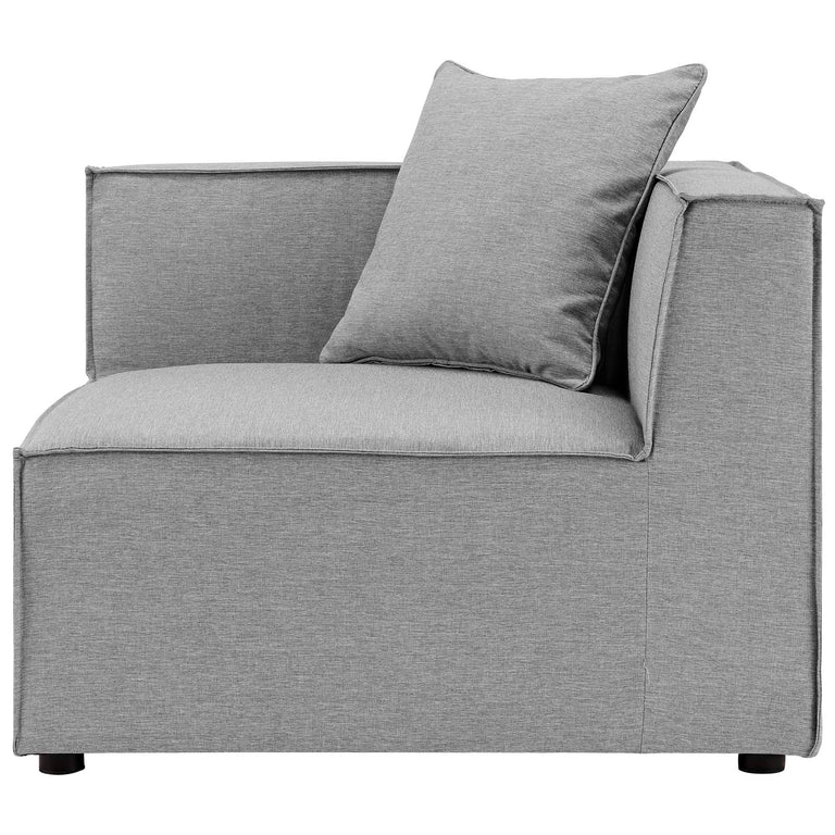Saybrook Outdoor Patio Upholstered 2-Piece Sectional Sofa Loveseat in Gray, EEI-4377-GRY