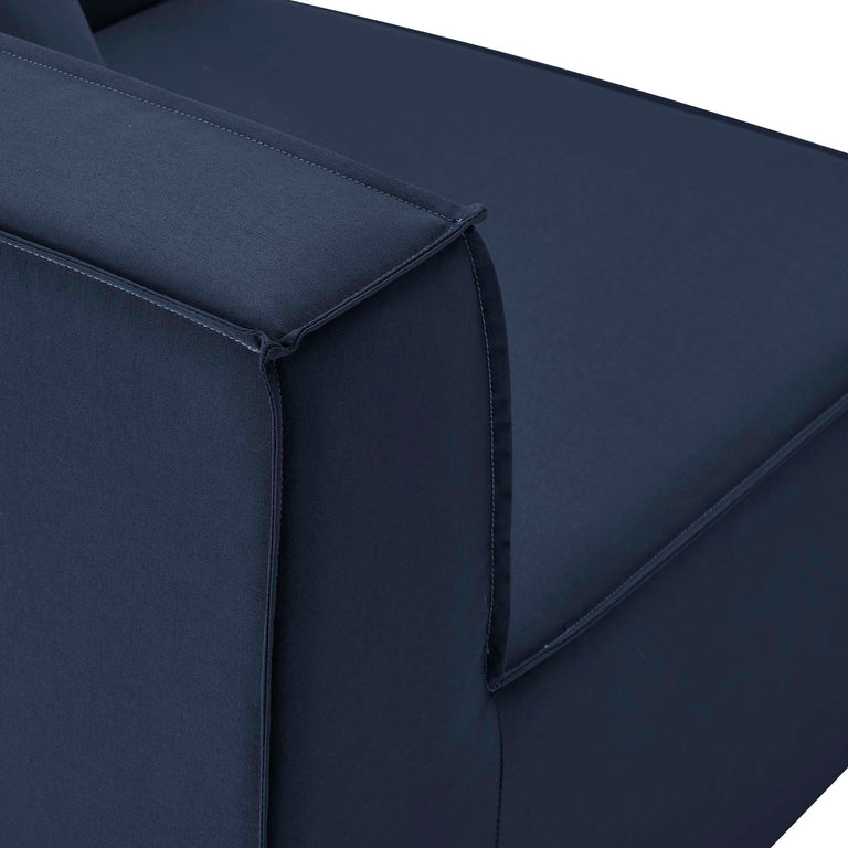 Saybrook Outdoor Patio Upholstered 2-Piece Sectional Sofa Loveseat in Navy, EEI-4377-NAV