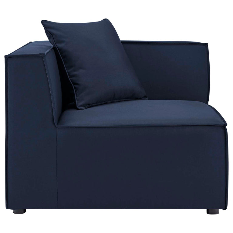 Saybrook Outdoor Patio Upholstered 3-Piece Sectional Sofa in Navy, EEI-4379-NAV