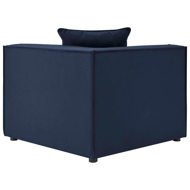 Saybrook Outdoor Patio Upholstered 3-Piece Sectional Sofa in Navy, EEI-4379-NAV