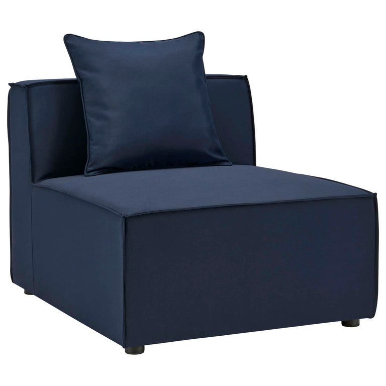 Saybrook Outdoor Patio Upholstered 3-Piece Sectional Sofa in Navy, EEI-4379-NAV
