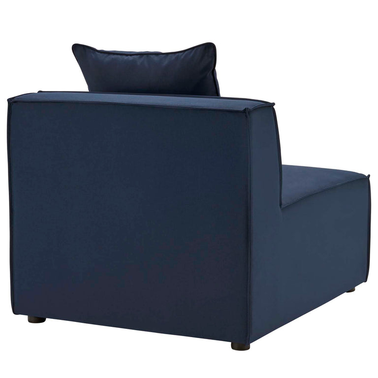 Saybrook Outdoor Patio Upholstered 4-Piece Sectional Sofa in Navy, EEI-4380-NAV